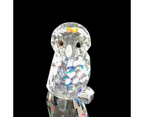 Cute clear bodied figural with amber eyes and frosted beak. Swarovski backstamp. This item has its original box: 2.5"H x 3"di