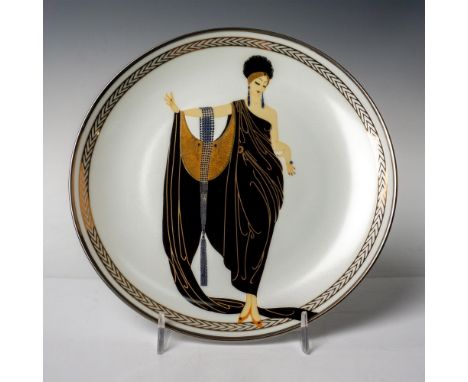 Franklin Mint collector decorative porcelain plate bordered and hand-numbered with platinum for the House of Erte that depict