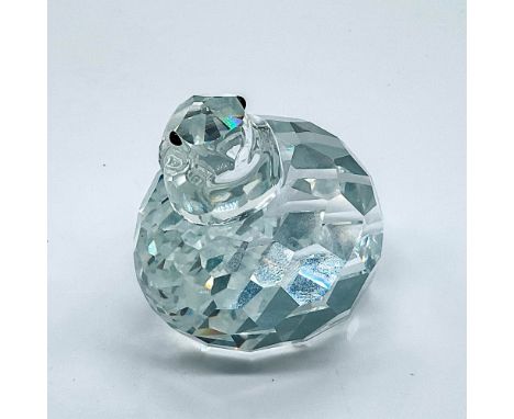 Multifaceted clear crystal partridge or quail, with black eyes. Swarovski etched backstamp. This item has its original box, 4
