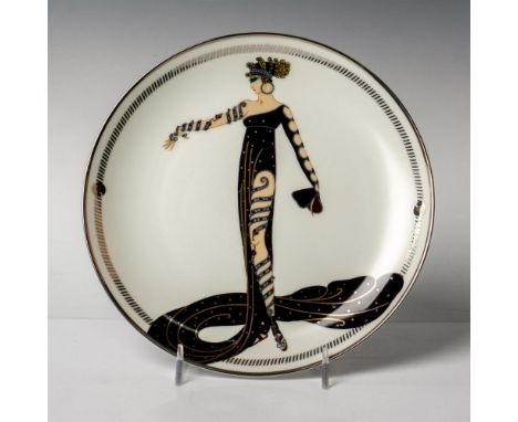 Franklin Mint collector decorative porcelain plate bordered and hand-numbered with platinum for the House of Erte that depict