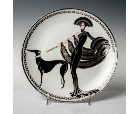 Franklin Mint collector decorative porcelain plate bordered and hand-numbered with platinum for the House of Erte that depict