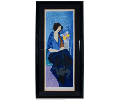 Large original color serigraph on stamped paper entitled Le Bistrot I by Post-Impressionist Israeli artist Itzchak Tarkay who