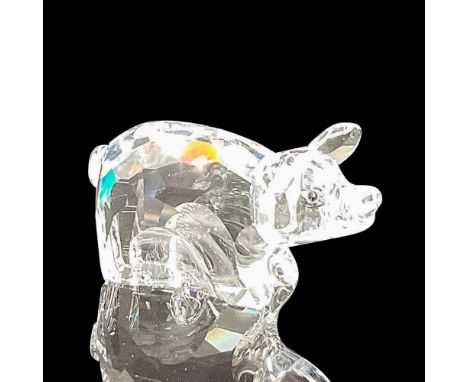 Part of the Chinese Zodiac Collection. Clear crystal faceted body with smooth crystal head and ears. Black crystal inset eyes