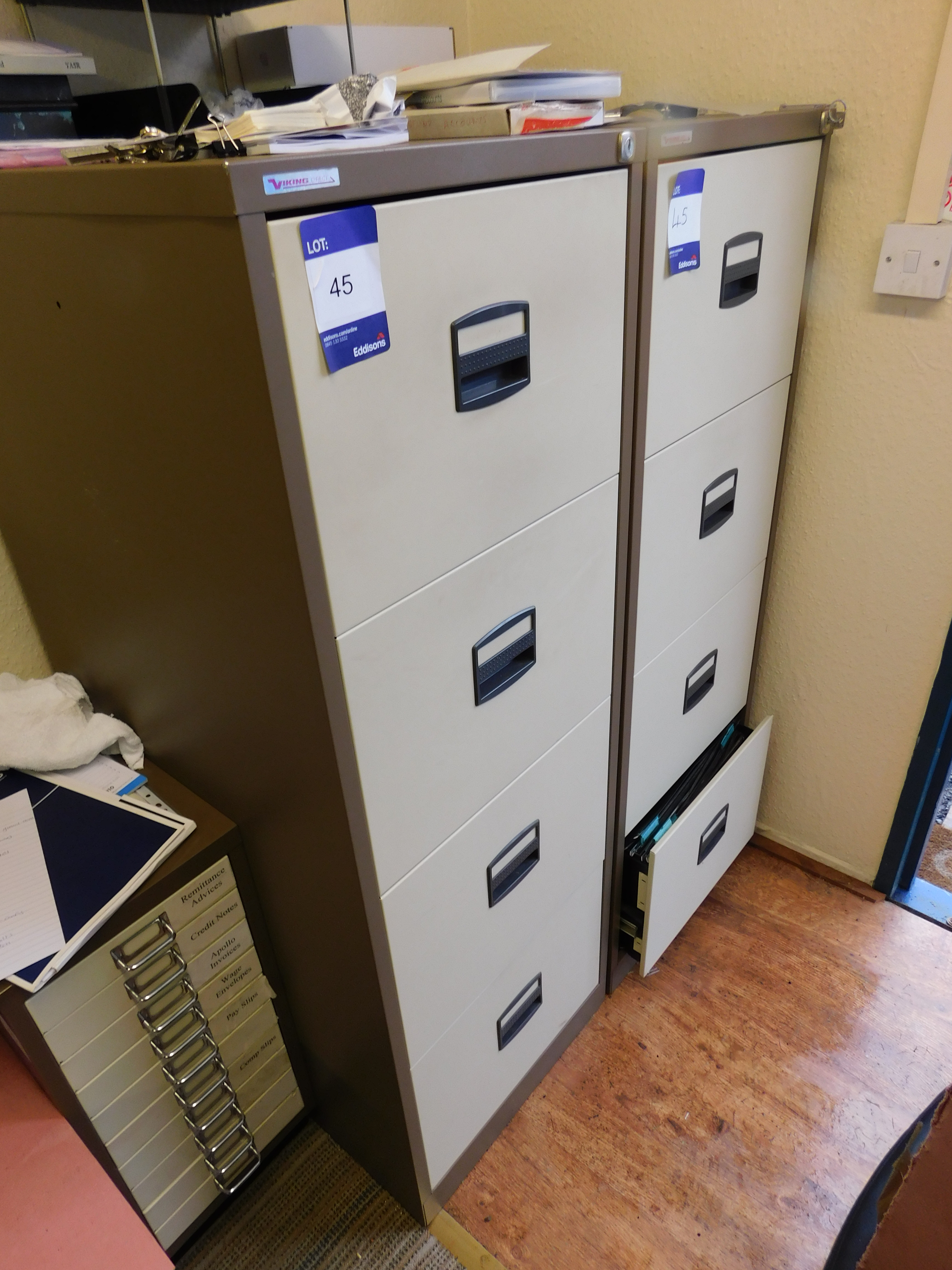 2 Two Tone Viking Direct 4 Drawer Metal Filing