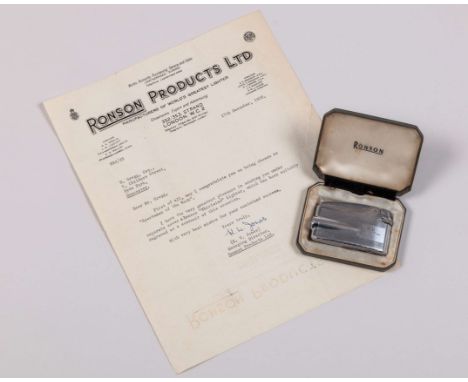 Harry Gregg three Ronson white-metal lighters, one inscribed H.G. F.A.Cup Final 1958 in original case and two Whirlwind examp