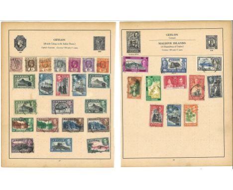 British commonwealth stamp collection over 25 loose album pages. Mostly over 50 years old. Good Condition. All autographs are