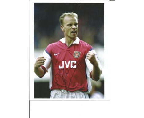 Dennis Bergkamp Signed Arsenal 8x10 Photo. Good Condition. All autographs are genuine hand signed and come with a Certificate