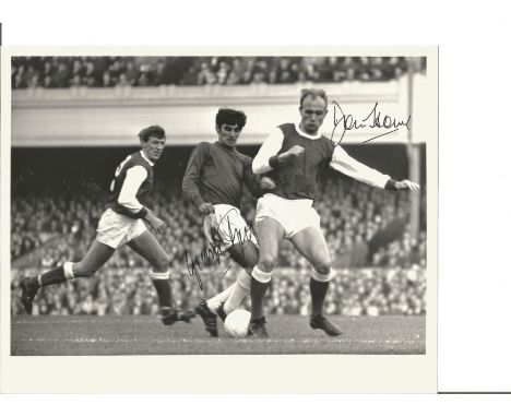 George Best &amp; Don Howe Signed Manchester United V Arsenal 8x10 Photo. Good Condition. All autographs are genuine hand sig