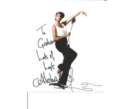 Alesha Dixon signed 10x8 colour photo. English singer, rapper, songwriter, dancer, author, model, television personality and 