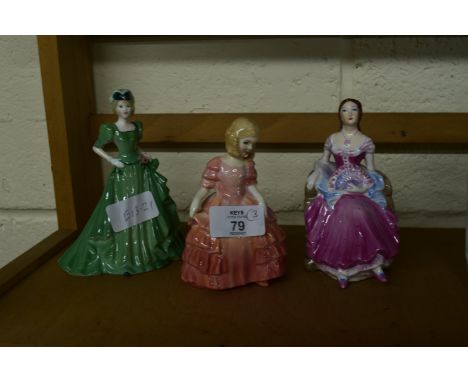 QUANTITY OF SMALL CERAMIC FIGURES INCLUDING ROYAL DOULTON "ROSE"