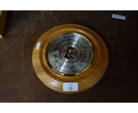 SMALL BAROMETER IN LIGHT OAK FRAME