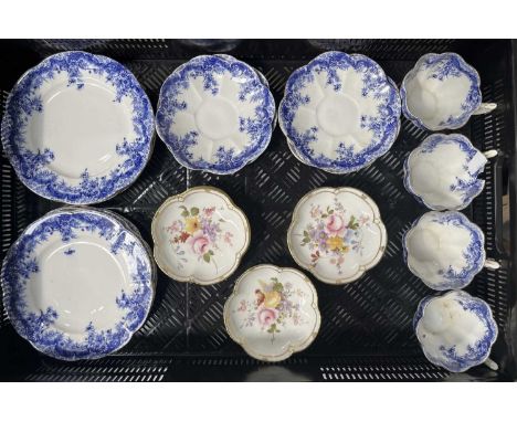 A small quantity of Foley, early Shelley teaware together with Royal Crown Derby 'Derby Posies' pin dishes (1 tray)