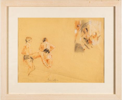Owen Walsh (Irish, 1933-2002) -
Studies of figures -
Pastel and charcoal on paper -
30.5 x 40.5cm - 456.5 x 56.5cm framed -
S