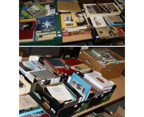 Twelve boxes of books relating to Scotland, with a particular focus on the Isles (Hebrides, St Kilda, Lewis) with an impressi