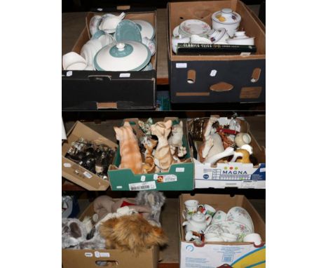 Seven boxes of household ceramics including Royal Doulton part dinner service, Royal Worcester Evesham wares, Country Artists