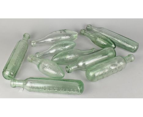 Ten Various Vintage Torpedo and Other Glass Bottles to Include Ellis &amp; Sons - Ruthin, Mumford &amp; Co. - Hollinwood etc