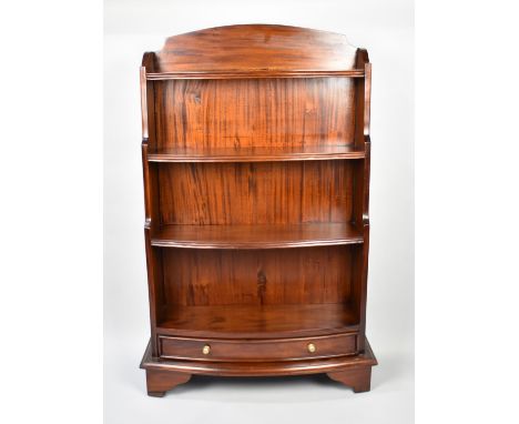 A Mahogany Four Shelf Bookcase with Galleried Back and Bottom Long Drawer on Bracket Supports, 71x18x111cms High