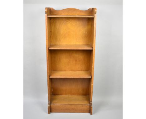 An Early/Mid Century Oak Four Shelf Bookcase with Galleried Back, 106cms Tall