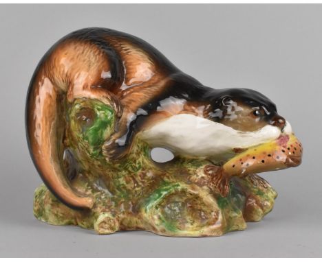 A Hand Painted Sylvac Ware Otter, no. 5459, 16cm high and 25cm Long