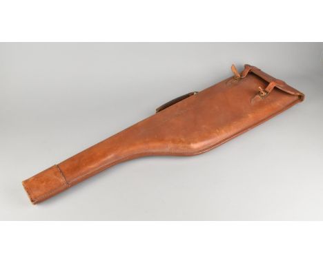 A Vintage Leather Leg of Mutton Leather Gun Case,  84cms Long