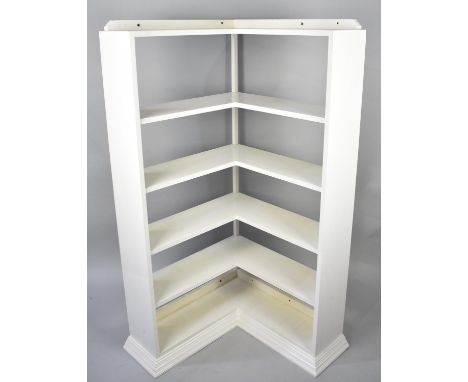 A White Painted Corner Shelf/Bookcase with Galleried Back, 135cms High