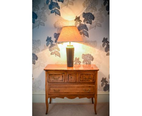 A walnut, elm and burr elm banded commode, in continental 18th century style, late 20th century, with three short and one lon