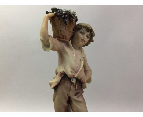 ROYAL DOULTON FIGURE, SUMMER'S DARLING also a ceramic 'cobbler' group and a resin figure of an urchinQty: 3