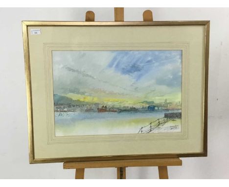 JAMES K  SMITH (SCOTTISH 20TH CENTURY), ABERDEEN HARBOUR watercolour on paper, signed, titled and dated '91mounted, framed an