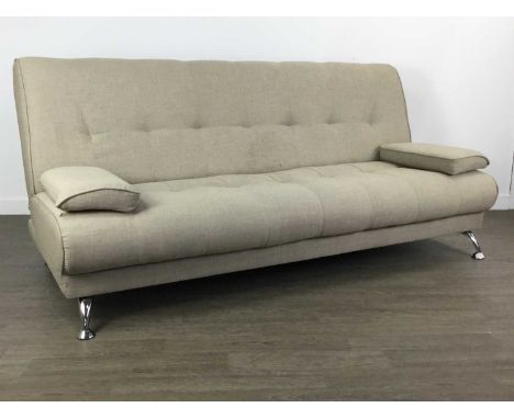 CONTEMPORARY SOFA BED, with chrome legs75cm x 182cm 