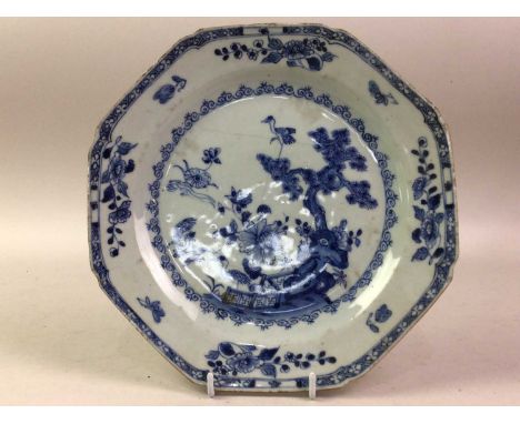CHINESE BLUE AND WHITE BOWL, ALONG WITH OTHER CERAMICS  including a blue and white plate, a Royal Worcester plate and figures