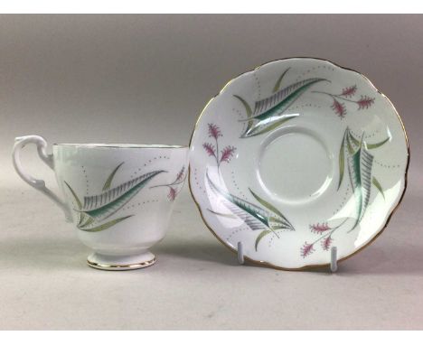 PARAGON CHINA PART TEA SERVICE, AND GLASS WARE the service comprising cups, a jug, sandwich plates, saucers, bowl