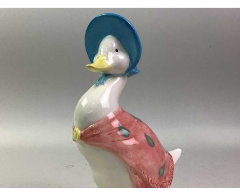 GROUP OF CERAMIC FIGURES, including a Beatrix Potter Daphne Duck moneybank, a Capodimonte figural group and other ceramic fig