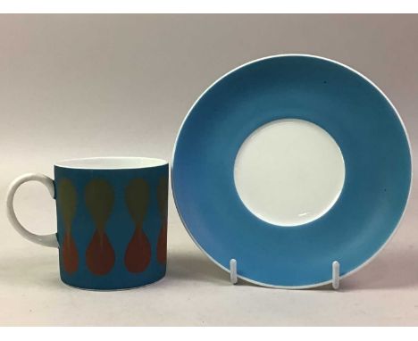 SIX WEDGWOOD COFFEE CUPS AND SIX SAUCERS, Susie Cooper design 