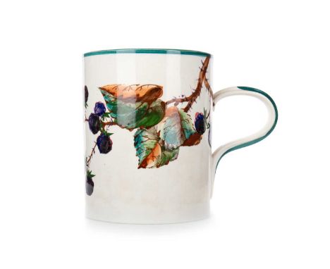 WEMYSS WARE MUG, EARLY 20TH CENTURY of cylindrical form, painted with berries and leaves, impressed marks to base14cm high In