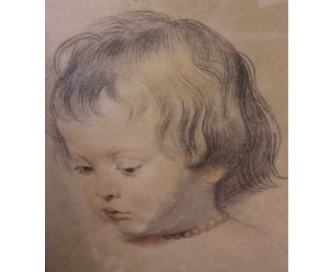 A colour print, a head and shoulders portrait of a boy, 25cm x 21cm 