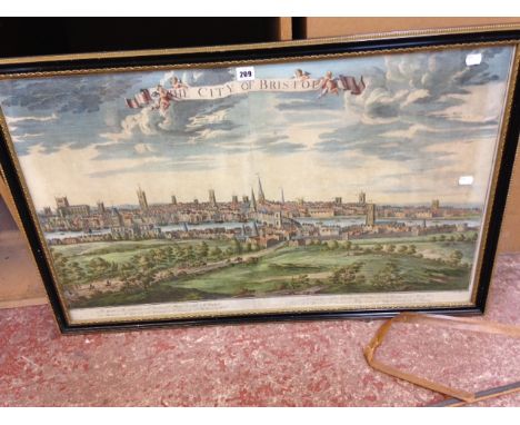 H Blundel after Johannes Kip 'The City of Bristol'Coloured engravingWith a key for the city churches55cm x 90cm;Together with