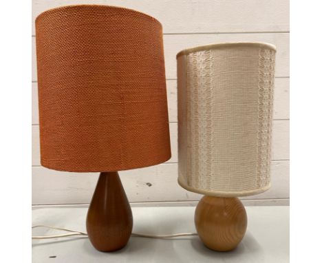 Two teak vintage lamps 