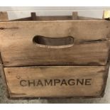 Two vintage Moet and Chandon champagne crates