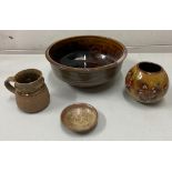 A selection of studio pottery