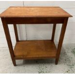 A side oak table with two tiers (H78cm W72cm D46cm)
