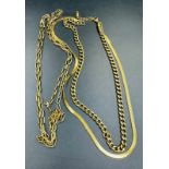 Two gold plated necklaces