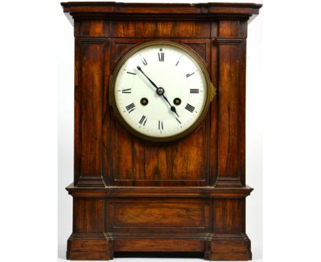 A Victorian rosewood striking mantel clock 