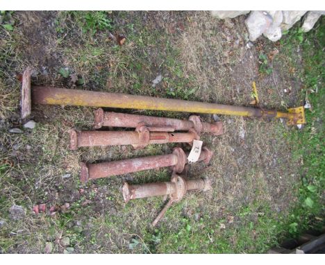 Five various acro props, standard and shorter lengths 