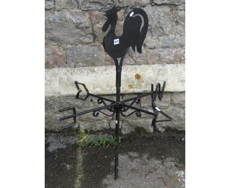 A painted weather vane with cockerel finial 