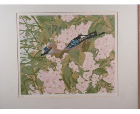 Wakelin: a signed limited edition print, "Jay in the Cherry Tree", 8/10, in painted frame 