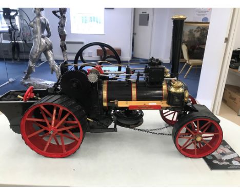 A three inch scale model of a Marshall agricultural traction engine: 51" long x 19" wide x 30" high