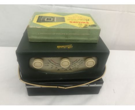 Three vintage radios: Phillips, Everready and Roberts