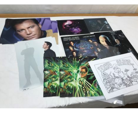 Comicon Limited Edition prints of Patrick Stewart, Deepspace Nine, Green Lantern, Robert Rankin, Angel, William Shatner (all 