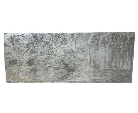 RELIEF PANEL, after the antique from Nimrud, Iraq, Assyrian civilisation, 9th century BC, the original housed in the British 