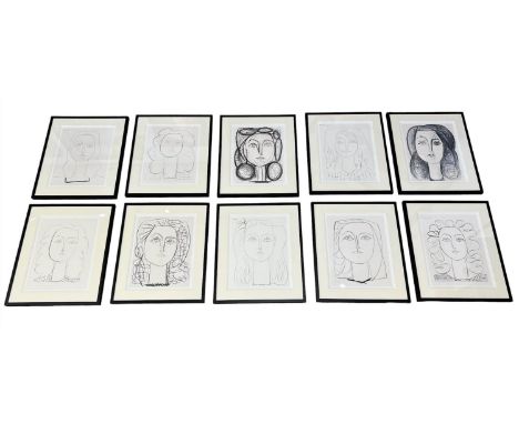 PABLO PICASSO (1881-1973) 'Portraits of Francoise', a set of ten giclee prints, each edition 1 of 1000 and with a certificate